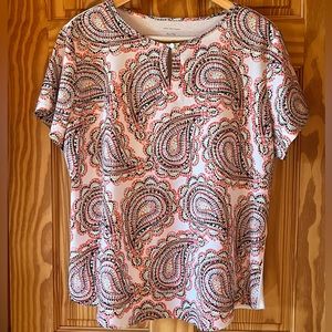 Van Heusen Ladies Short Sleeve Paisley Print Top